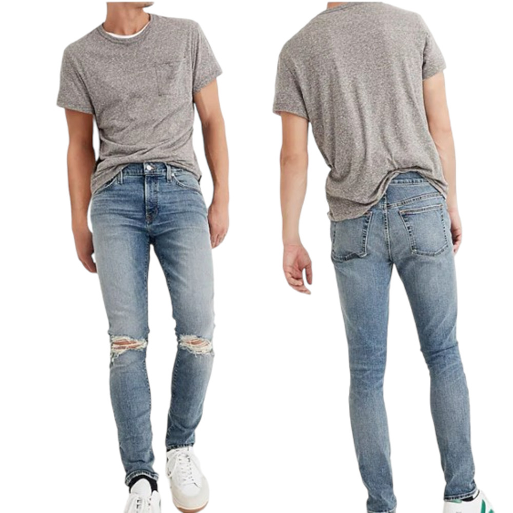 MADEWELL Skinny Jeans in Vintage Light Ripped Edition J9509 Men's‎ 30 x 29*